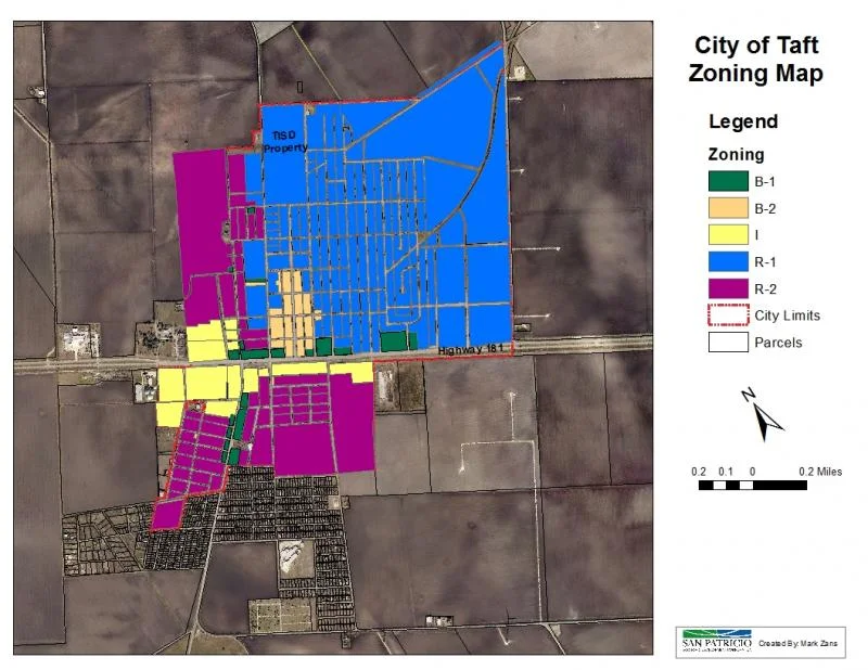 Taft, Texas Zoning Map