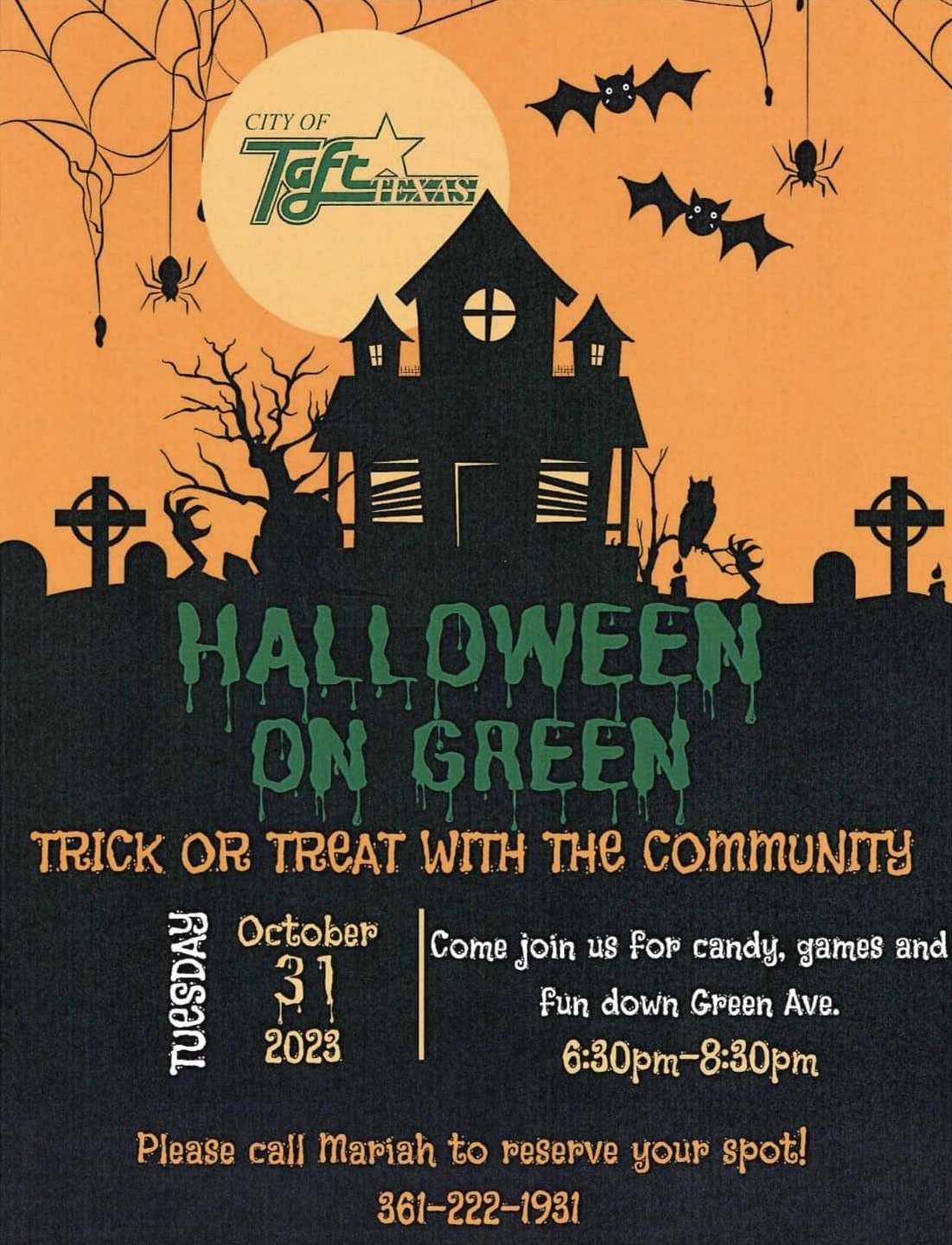 Halloween on Green, October 31, 2023, Taft, Texas
